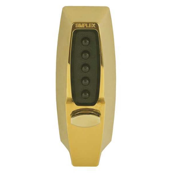 Push Button Lockset, 7000, Bright Brass