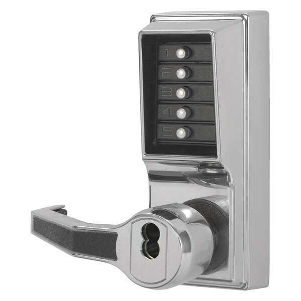 Push Button Lockset, 8000, Bright Chrome