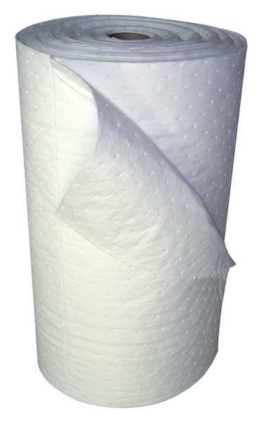 Sorbents, 36 gal/pk, Oil Absorbed, White, Polypropylene
