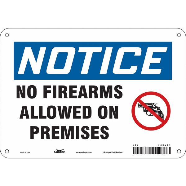 Safety Sign, 7 in Height, 10 in Width, Aluminum, Vertical Rectangle, English, 449L91