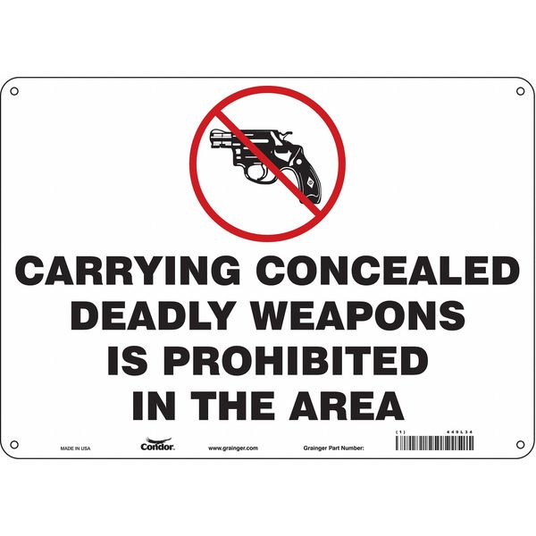 Safety Sign, 10 in Height, 14 in Width, Aluminum, Horizontal Rectangle, English, 449L34