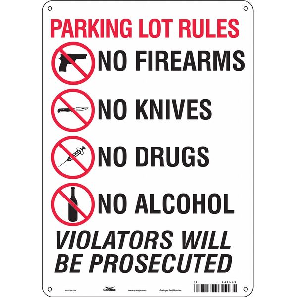 Safety Sign, 14 in Height, 10 in Width, Aluminum, Vertical Rectangle, English, 449L49