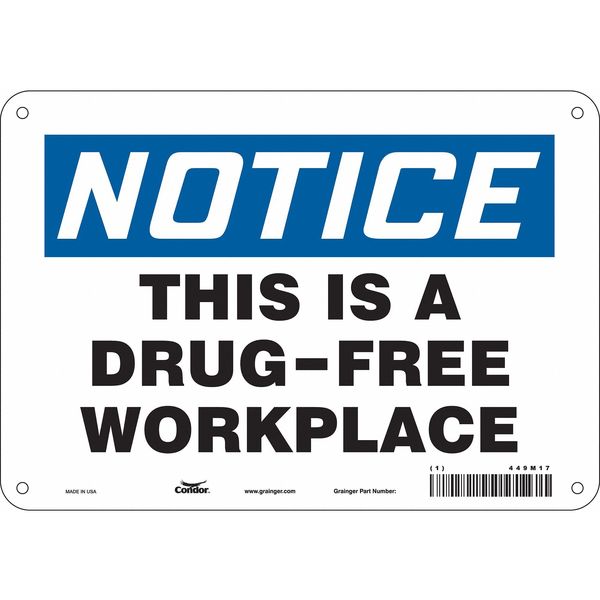 Safety Sign, 7 in Height, 10 in Width, Aluminum, Vertical Rectangle, English, 449M17