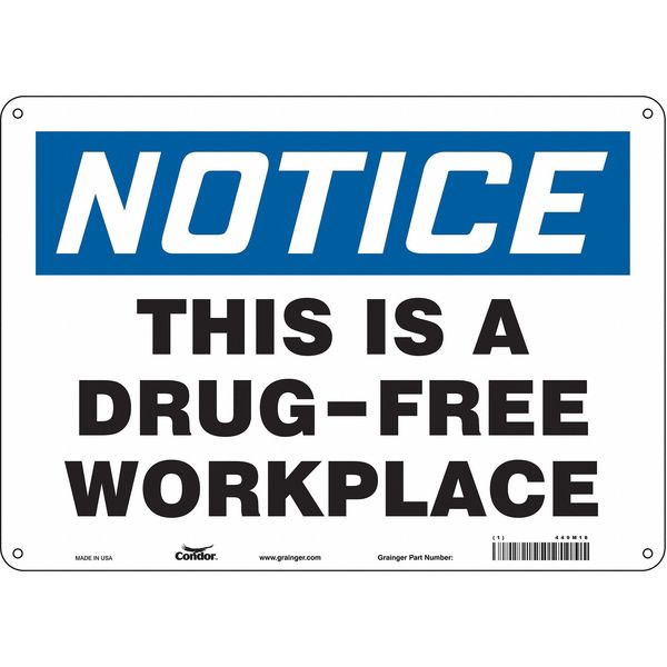 Safety Sign, 10 in Height, 14 in Width, Aluminum, Horizontal Rectangle, English, 449M18