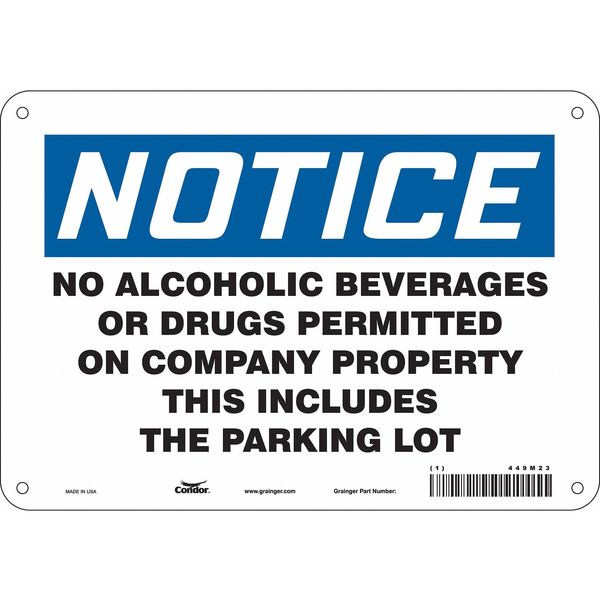 Safety Sign, 7 in Height, 10 in Width, Aluminum, Vertical Rectangle, English, 449M23