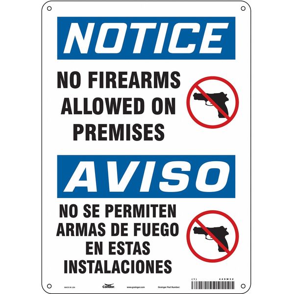 Safety Sign, 14 in Height, 10 in Width, Aluminum, Vertical Rectangle, English, 449M32
