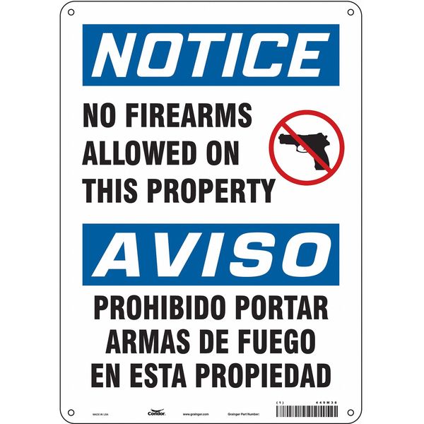 Safety Sign, 14 in H, 10 in W, Aluminum, Vertical Rectangle, English, 449M38