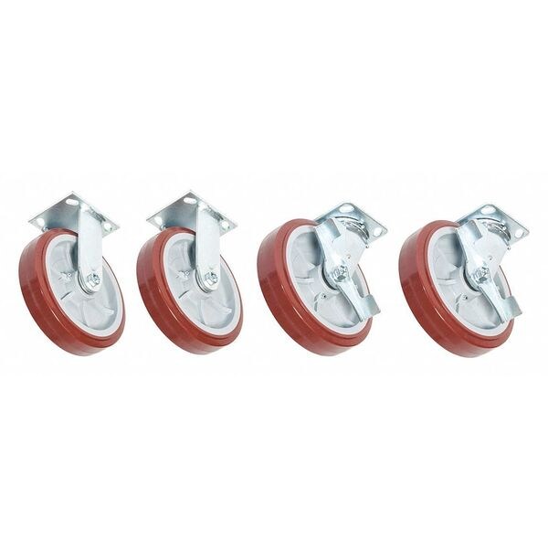 Plate Caster Kit, 900 lb. Load Rating