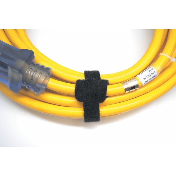 Hook-and-Loop Cable Tie, Black, 8