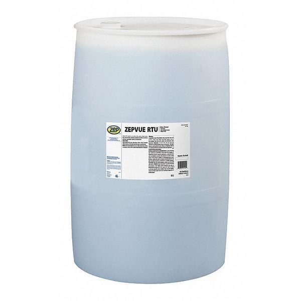 Liquid Glass Cleaner, 55 gal., Light Blue, Pleasant, Drum