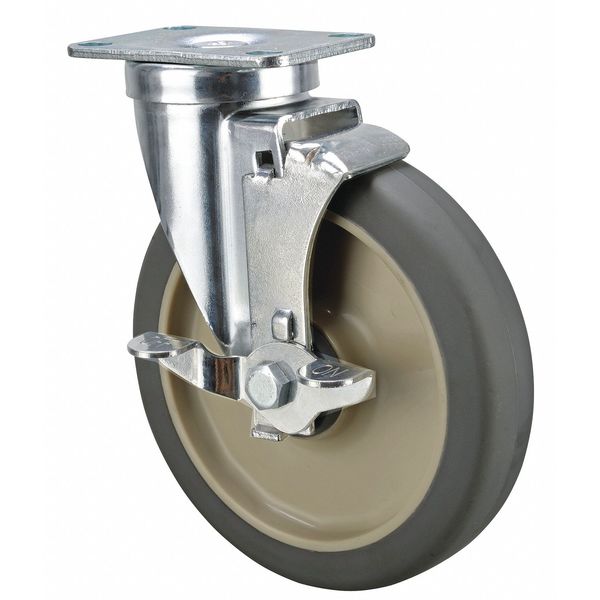Swivel Plt Cstr w/Brk, 7-1/4 in H, 325 lb.