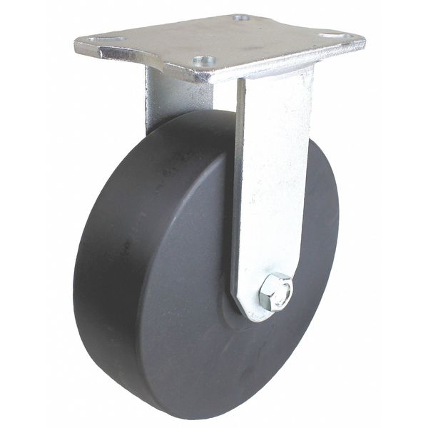 Plate Caster, 3500 lb. Load, Black Wheel