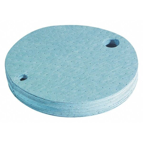 Sorbents, 8 gal/pk, 0.3437 gal/pad, Oil Absorbed, Blue, Polypropylene, 25 PK