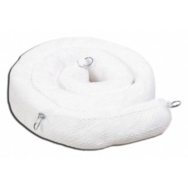 Sorbents, 30 gal. Oil Absorbed, White, Polyester, 4 PK
