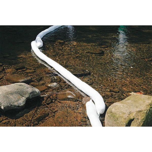 Sorbents, 30 gal. Oil Absorbed, White, Polyester, 4 PK