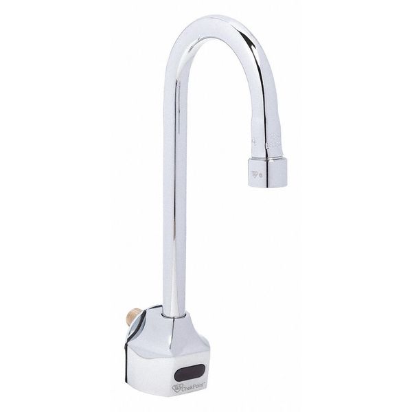 Sensor Single Hole Mount, 1 Hole Gooseneck Bathroom Faucet, Polished chrome
