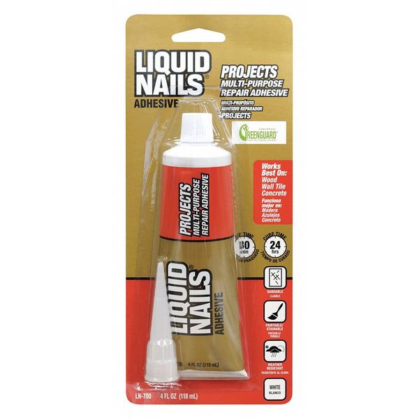 Adhesive, Projects Series, White, 4 oz, Tube