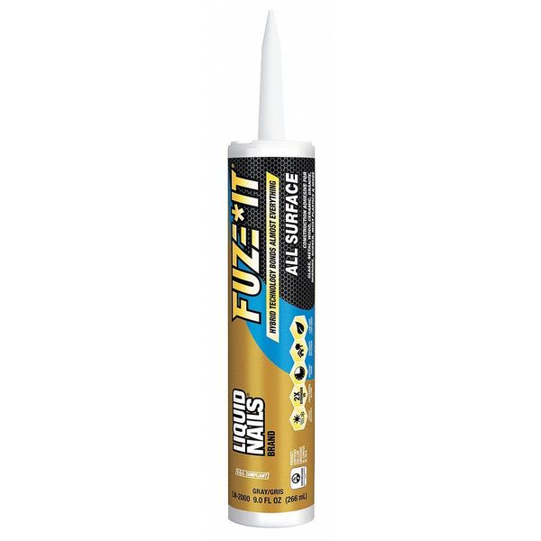 All Purpose Adhesive, Fuze*It Series, Gray, 9 oz, Cartridge