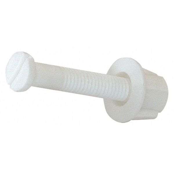 Toilet Seat Bolts, Plastic, White