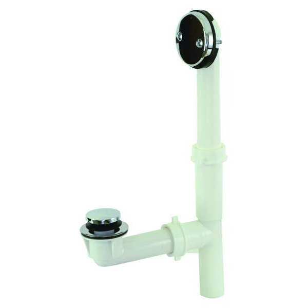 Tip-Toe Bath Waste, Silver, Pipe 1-1/2