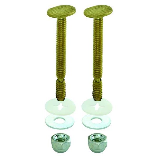 Closet Bolt Set, Brass, Yellow