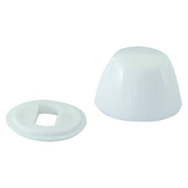 Toilet Bowl Bolt Cap, Plastic, White, PK100
