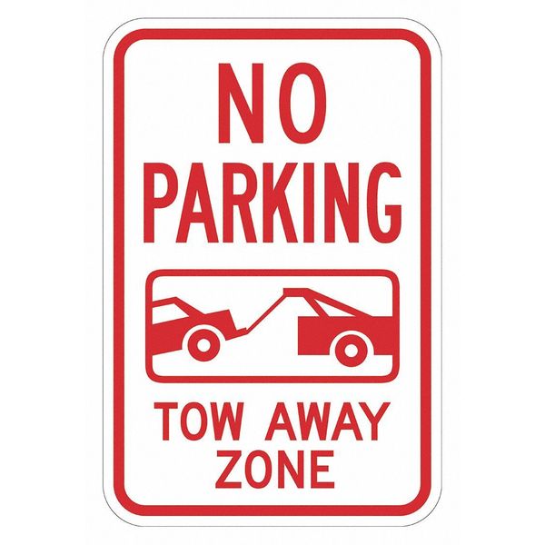Tow Zone No Parking Sign, 18