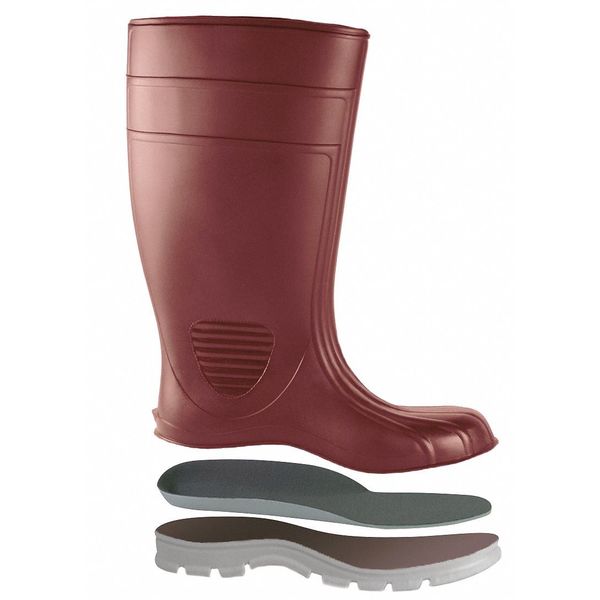Size 14 Men's Steel Rubber Boot, Brick