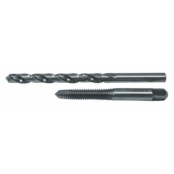 2PC Jobber Drill and Spiral Point Plug Tap Set Cle-Line 1860 Bright HSS LET-F & 5/16-18