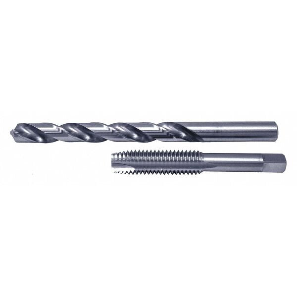 2PC Jobber Drill and Spiral Point Plug Tap Set Cle-Line 1860 Bright HSS 27/64 & 1/2-13