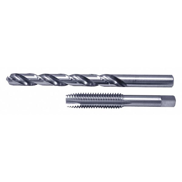 2PC Jobber Drill and Spiral Point Plug Tap Set Cle-Line 1860 Bright HSS  LET-U & 7/16-14