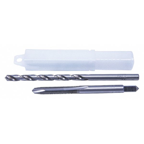 2PC Jobber Drill and Spiral Point Plug Tap Set Cle-Line 1860 Bright HSS #21 & #10-32