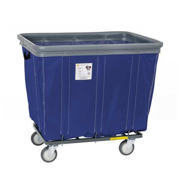 Vinyl Basket Truck with Air Cushion Bumper and Steel Base, 20 Bushel, Navy