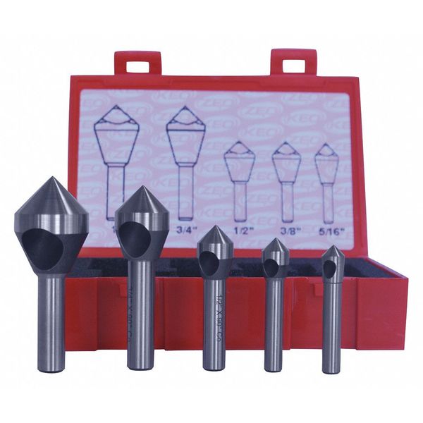 Countersink/Deburring Tool Set, 5 Pieces