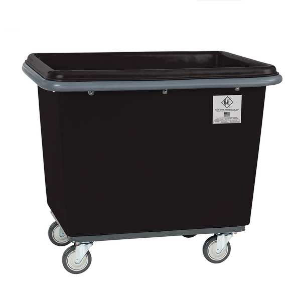 Poly Cube Truck with Air Cushion Bumper and Steel Base, 6 Bushel, Black