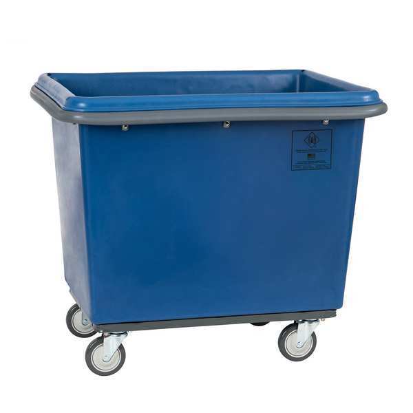 Poly Cube Truck with Air Cushion Bumper and Steel Base, 16 Bushel, Blue