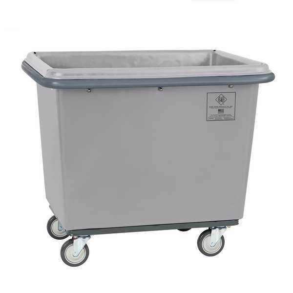 Poly Cube Truck with Air Cushion Bumper and Steel Base, 10 Bushel, Gray