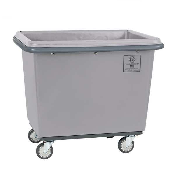 Poly Cube Truck with Air Cushion Bumper and Steel Base, 18 Bushel, Gray