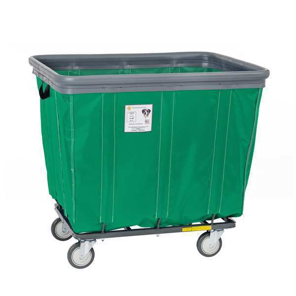 Vinyl Basket Truck with Air Cushion Bumper and Steel Base, 20 Bushel, Forest Green