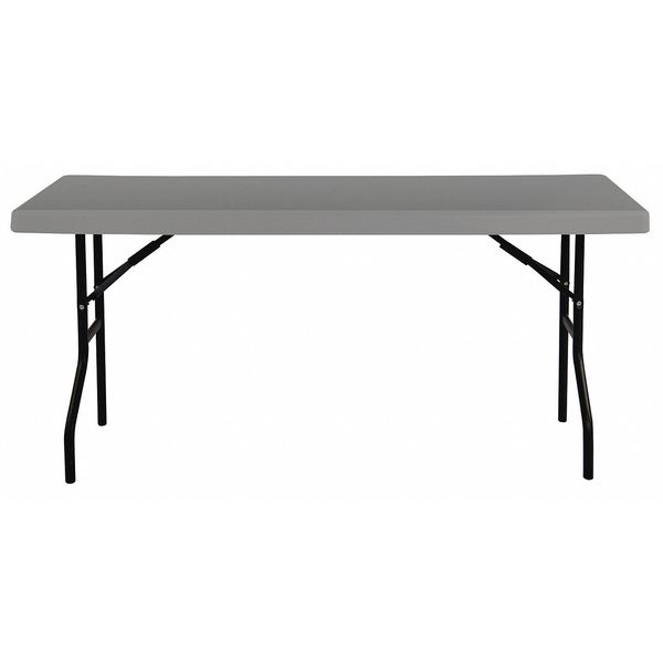 Rectangle DISCONTINUED, 18 in W, 72 in L, 29 in H, Blow Molded Polyethylene Top, Charcoal