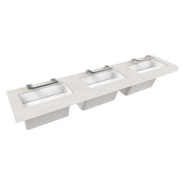 Silver Mist, Three Station Sink, Wash Fountain