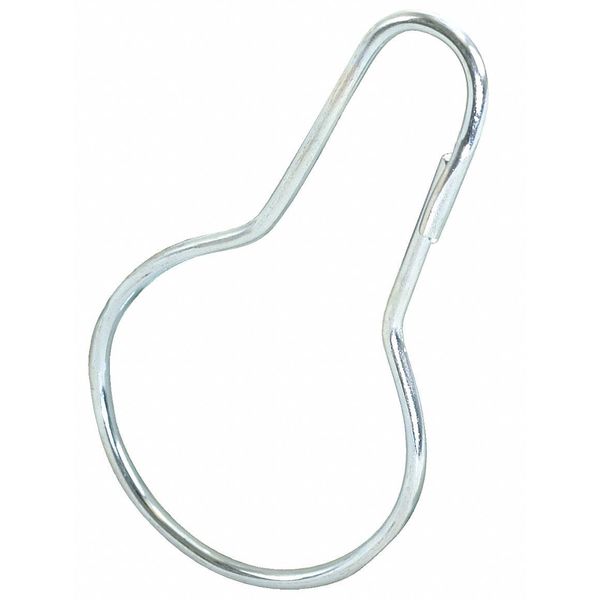 Shower Curtain Rings, Hinge Closure, 2-11/16 in W, 1-3/4 in H, Steel, Nickel Plated, Silver, 24 PK