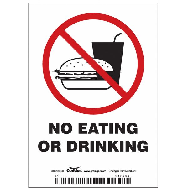 Biohazard Sign, 5 in Height, 3 1/2 in Width, Vinyl, Vertical Rectangle, English