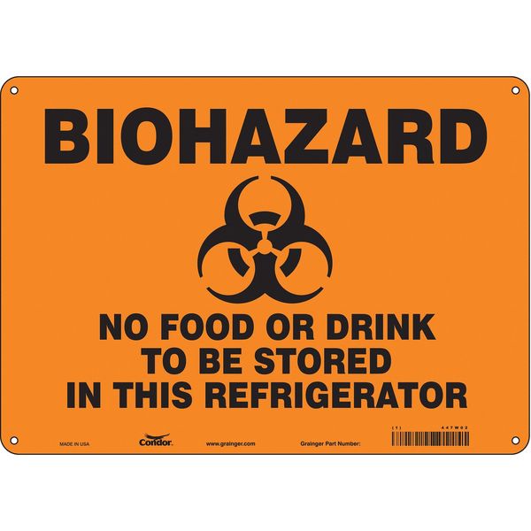 Safety Sign, 10 in Height, 14 in Width, Aluminum, Horizontal Rectangle, English, 447W02