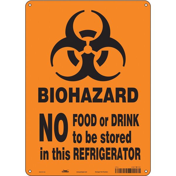 Safety Sign, 14 in Height, 10 in Width, Aluminum, Vertical Rectangle, English, 447W14