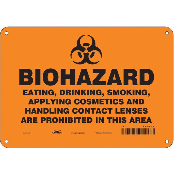 Safety Sign, 7 in Height, 10 in Width, Aluminum, Vertical Rectangle, English, 447W23