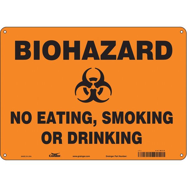 Safety Sign, 10 in Height, 14 in Width, Aluminum, Horizontal Rectangle, English, 447W30