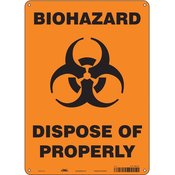Safety Sign, 14 in Height, 10 in Width, Aluminum, Vertical Rectangle, English, 447W55