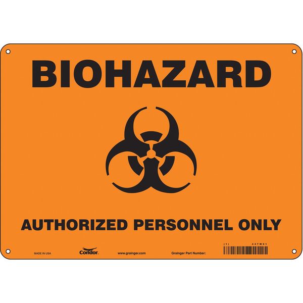 Safety Sign, 10 in Height, 14 in Width, Aluminum, Horizontal Rectangle, English, 447W61