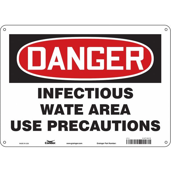 Safety Sign, 10 in Height, 14 in Width, Aluminum, Horizontal Rectangle, English, 447X25